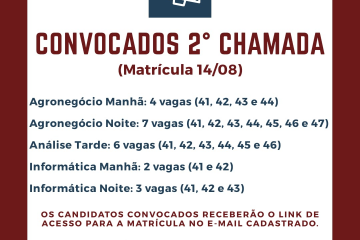 2ª Chamada Vestibular Fatec Rio Preto