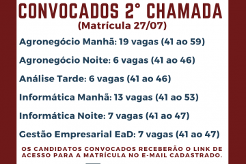 2ª Chamada - Vestibular 2º Sem 2021