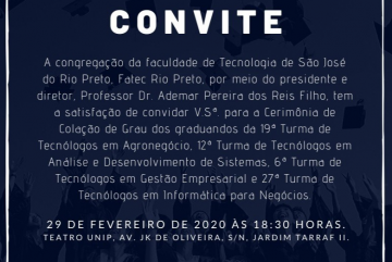 Colação de grau 29/02/2020