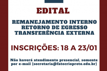 Edital 1º Semestre de 2021