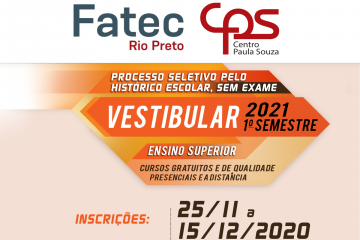Inscrições Abertas Vestibular 2021