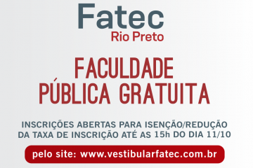 Isenção/Redução da Taxa de Inscrição do Vestibular Fatec