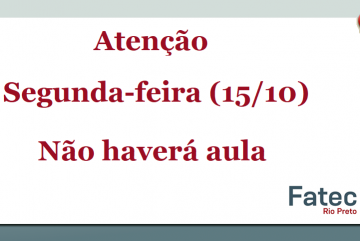 Não Haverá Aula - 15/10
