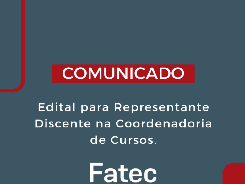 Edital Representante Discente na Coordenadoria de Cursos