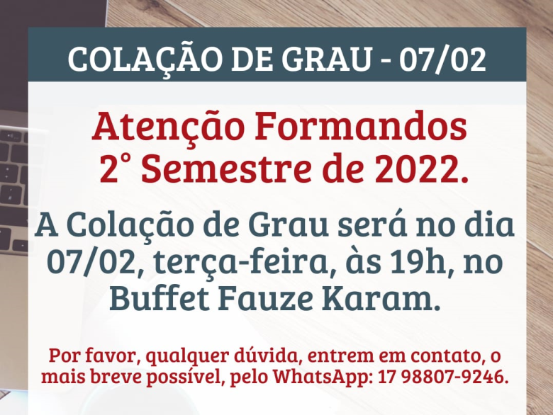 Formandos 2º Semestre de 2022 Formandos 2º Semestre de 2022